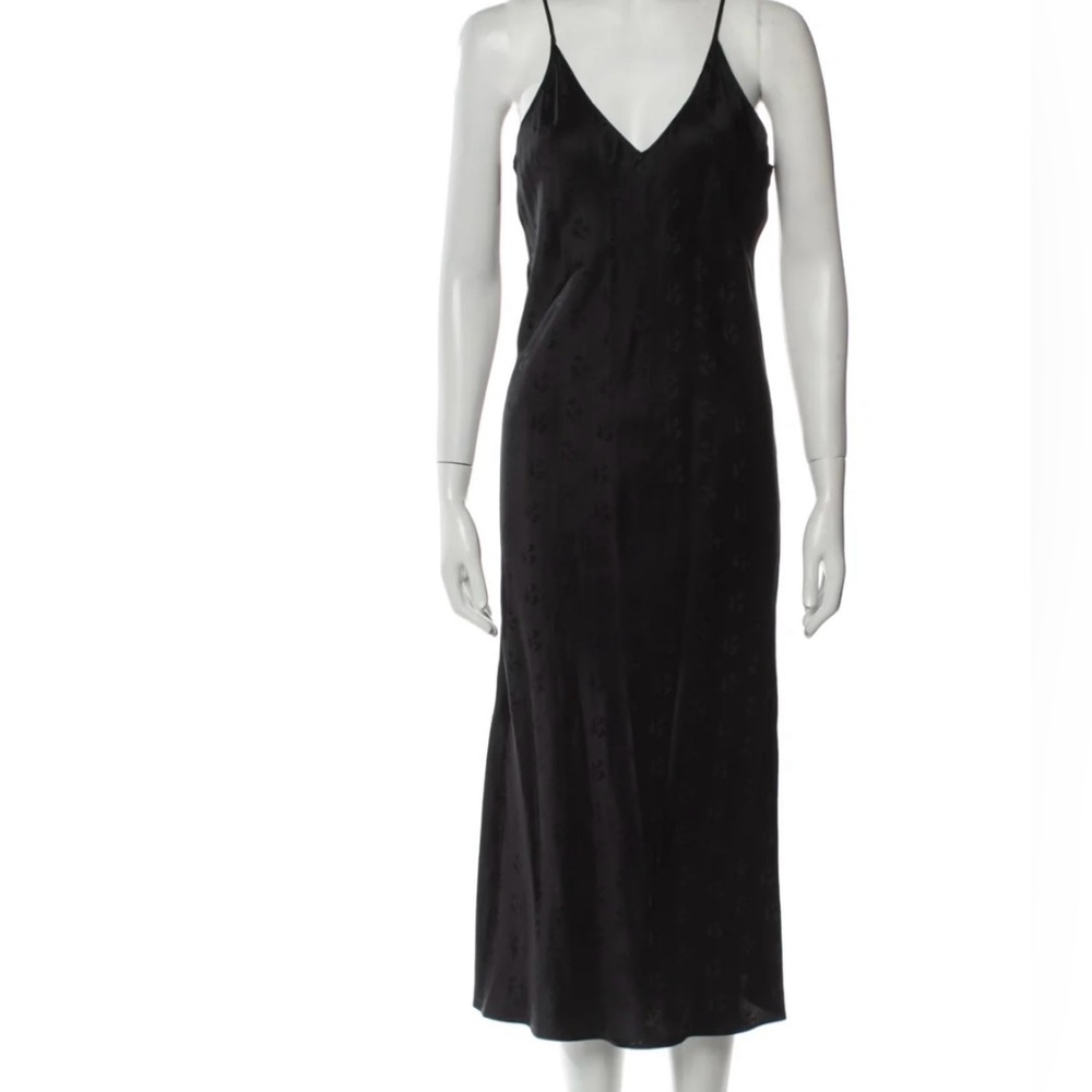 Billy Reid Silk Midi Length Black Slip Dress. Size XS.